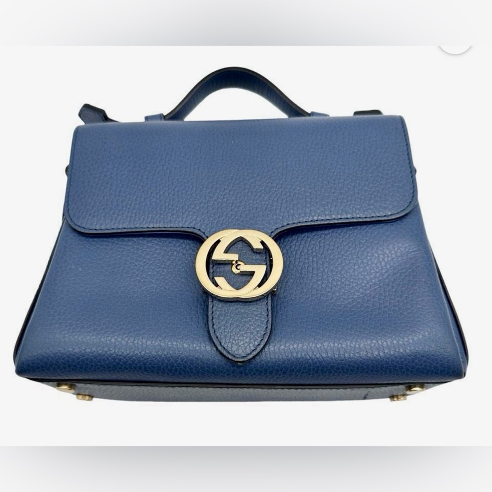 Gucci Calfskin Interlocking G Top Handle Bag